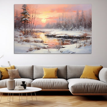 Winter Sunset Painting